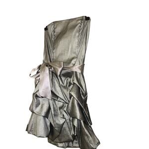 Jessica McClintock TRIXXI GUNMETAL GRAY NYE HOLIDAY BUBBLE DRESS Sz 8 Prom Med